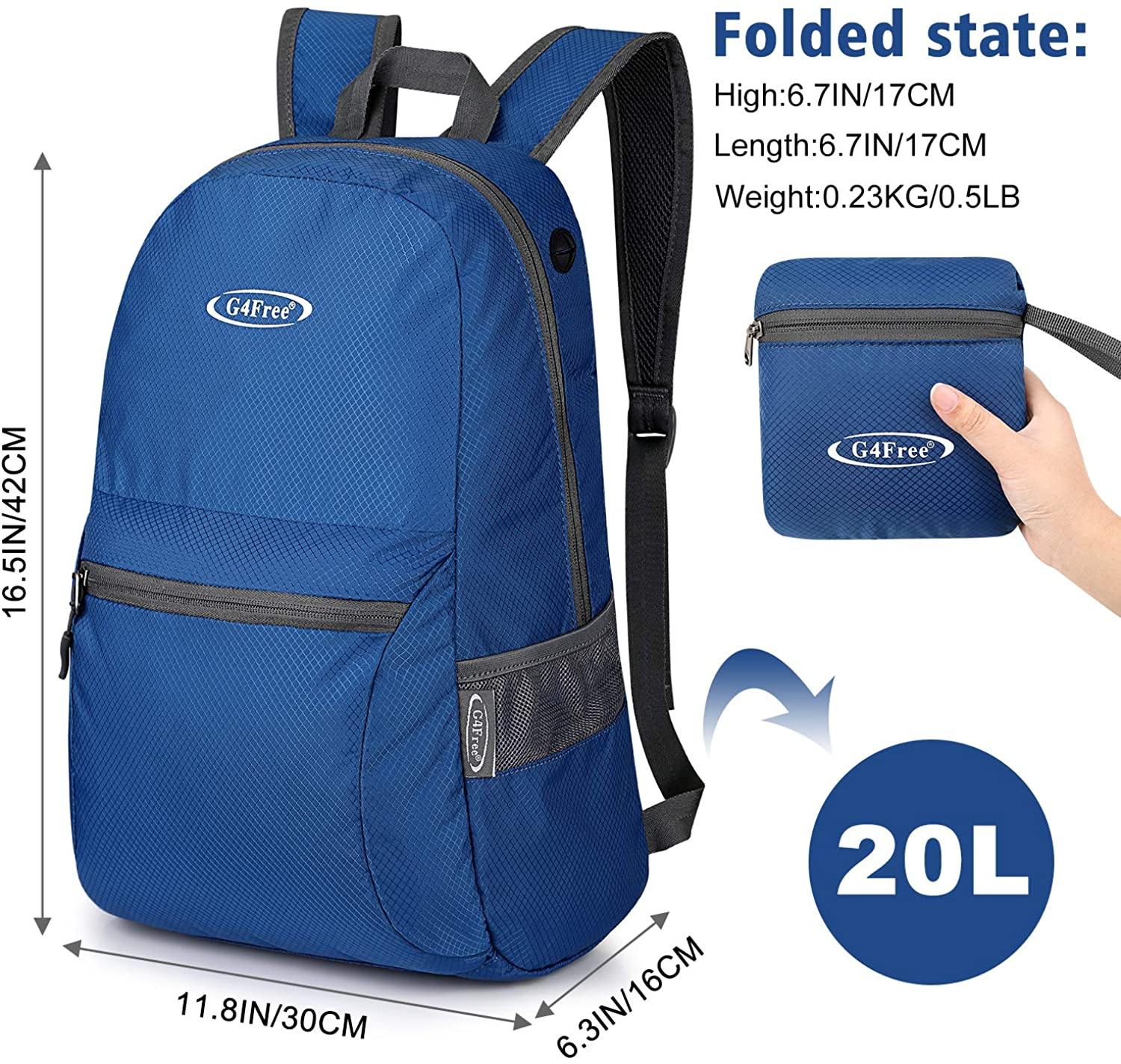 G4Free Ultra Lightweight Packable Backpack Travel Hiking Daypack Handy Foldable Water Resistant Camping Outdoor Backpack - JOY2ESpree