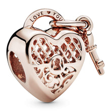 
                        
                          Load image into Gallery viewer, Pandora Jewelry Love You Lock Pandora Rose Charm - JOY2ESpree
                        
                      