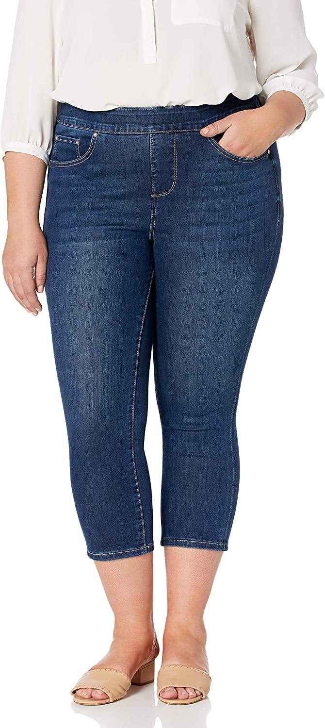 Jag Jeans Women's Plus Size Maya Skinny Pull on Crop Jean