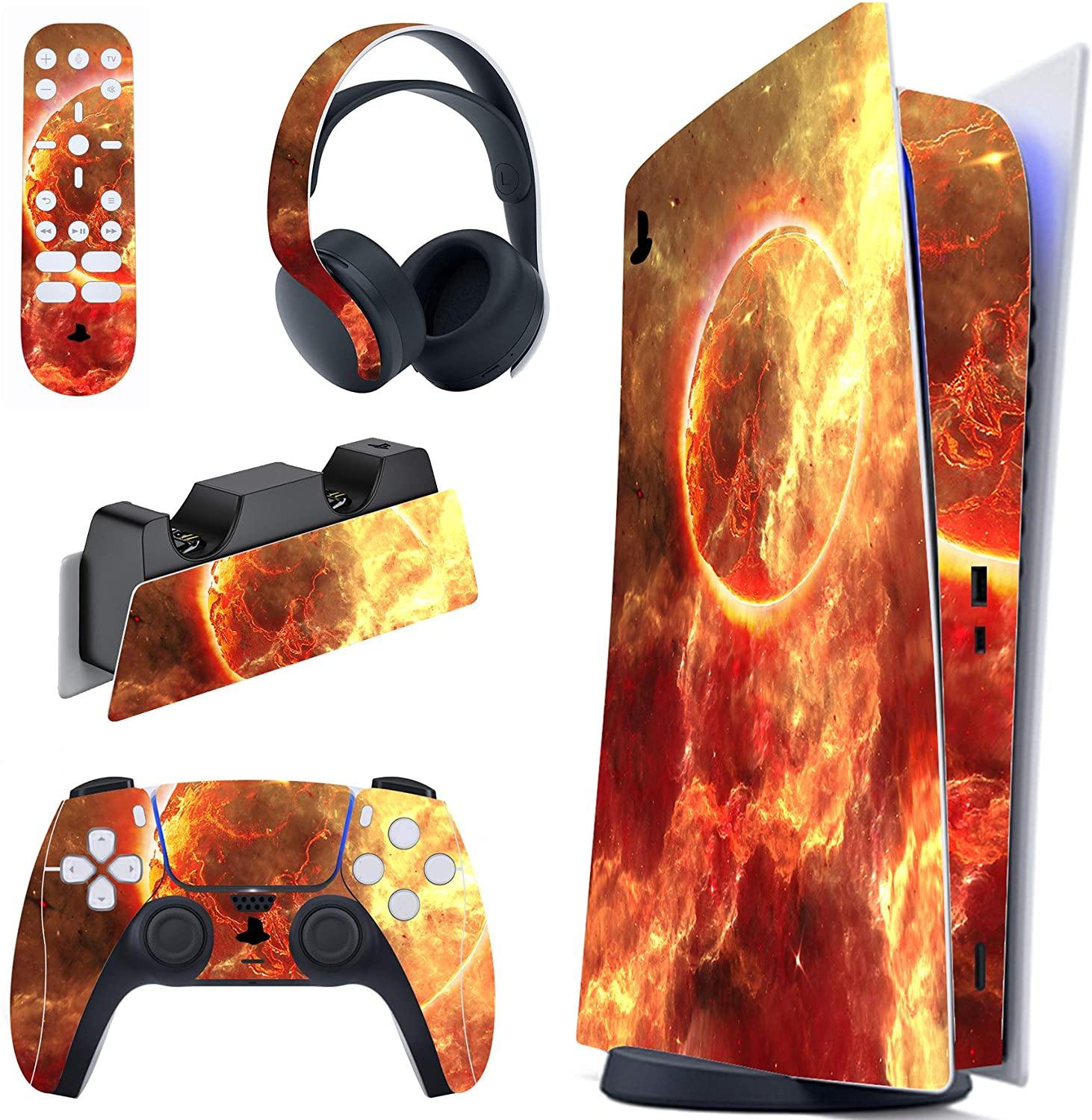 PlayVital Blue Nebula Full Set Skin Decal for PS5 Console Digital Edition - JOY2ESpree