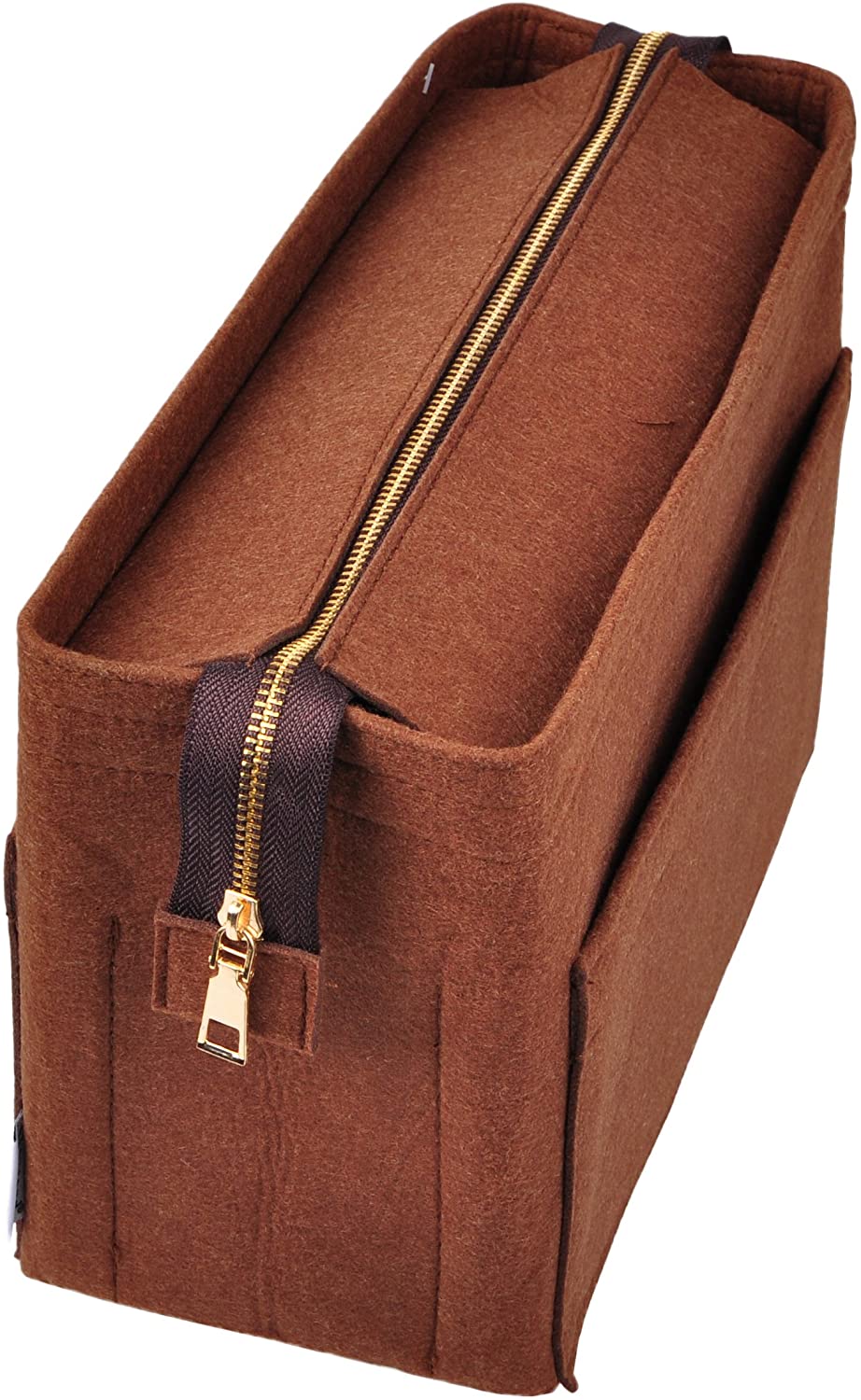 Vercord Felt Zipper Handbag Tote Purse Duffel Backpack Organizer Insert Beige Medium