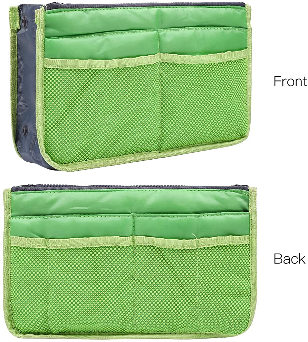 koboome Women Travel Insert Handbag Organiser Purse Large Liner Organizer Tidy BagTravel Double Zipper Cosmetic Bag
