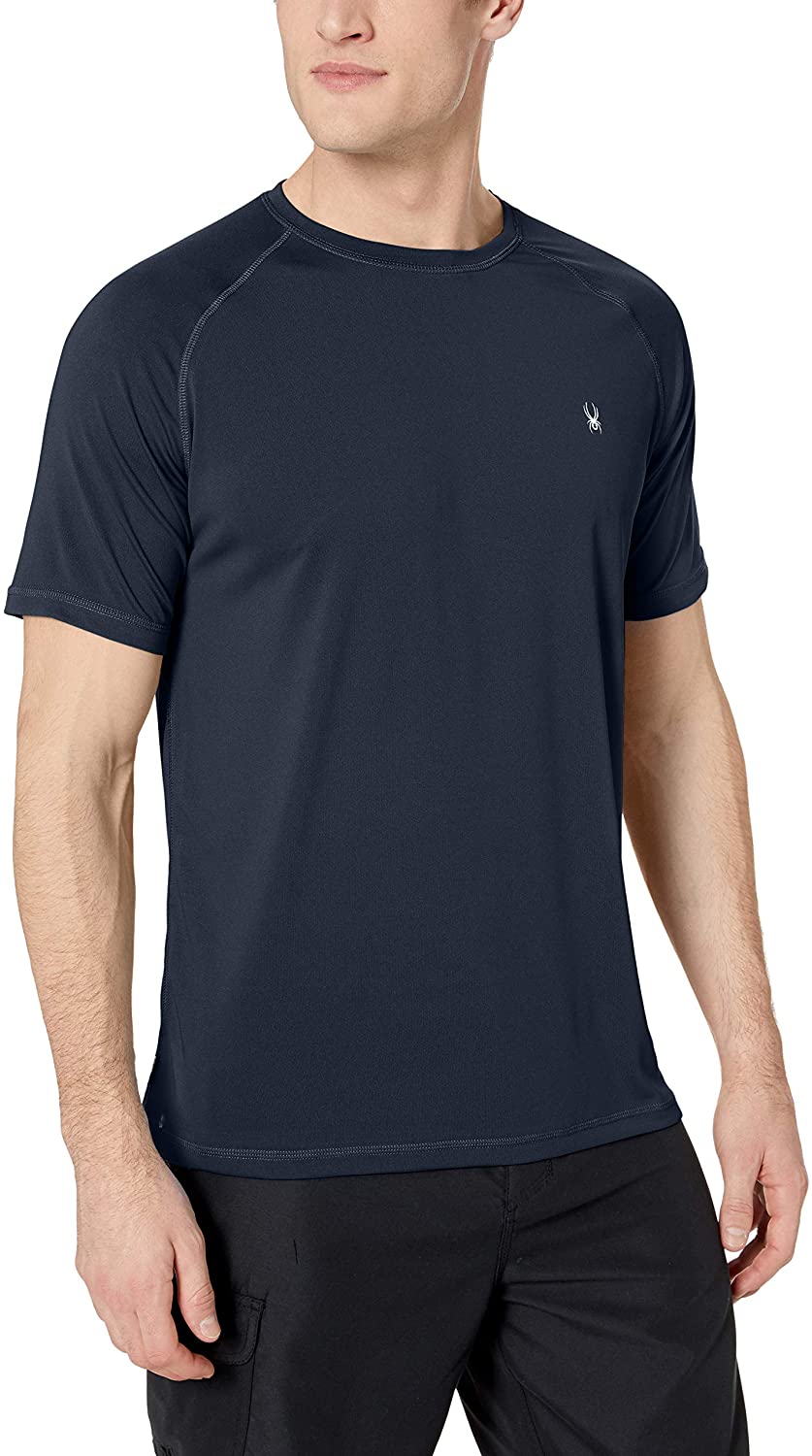 Spyder Men's Hydro Stretch Swim T-Shirt - Quick Dry Short Sleeve Rash Guard Tee
