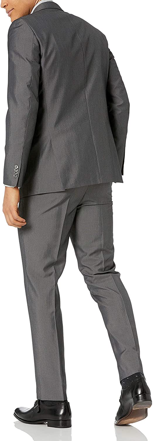 Unlisted by Kenneth Cole Men's 2 Button Slim Fit Suit with Hemmed Pant
