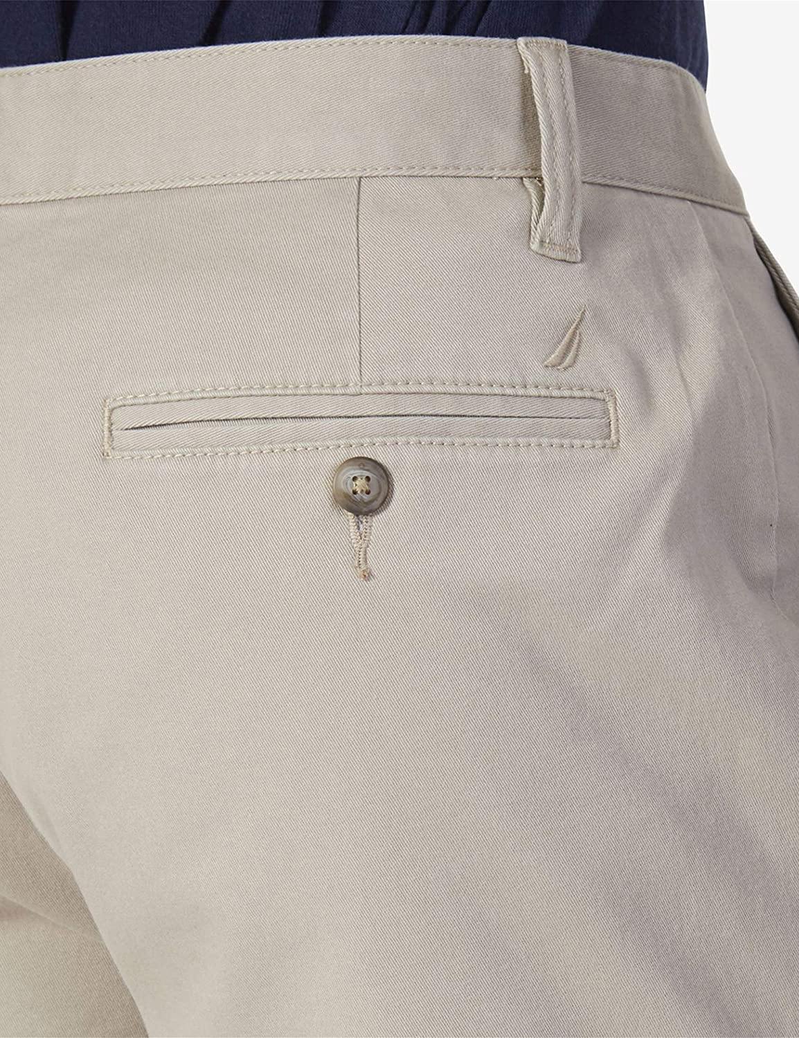 Nautica Men's Classic Fit Flat Front Stretch Solid Chino Deck Short - JOY2ESpree