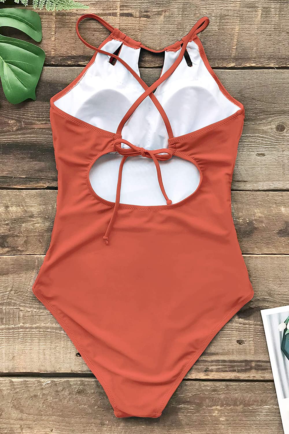 CUPSHE Women's One Piece Swimsuit High Neck Tummy Control Swimwear Bathing Suit