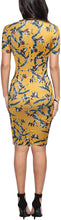 
                        
                          Load image into Gallery viewer, FORTRIC Women Printing Church Business Office Work Elegant Bodycon Pencil Dress
                        
                      