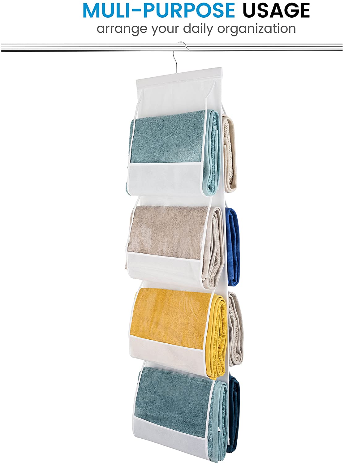 Zober Hanging Purse Organizer For Closet Clear Handbag Organizer