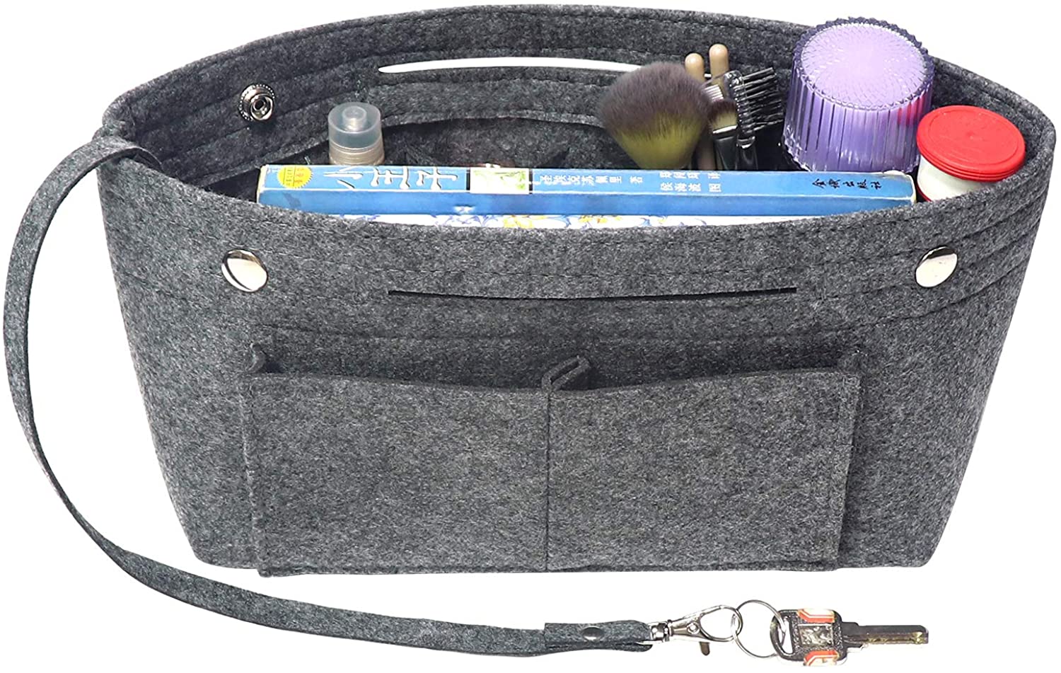 MISIXILE Felt Purse Organizer Insert Handbag Organizer,Tote Bag in Bag Organizer Fits Speedy Neverfull with Handles Keychain