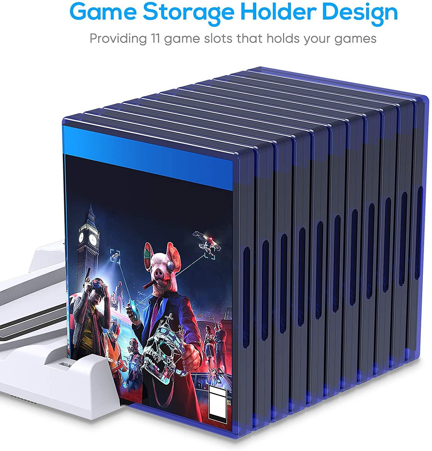 Vertical Stand with Cooling Fan for PS5 Console and Playstation 5 Digital Edition - JOY2ESpree