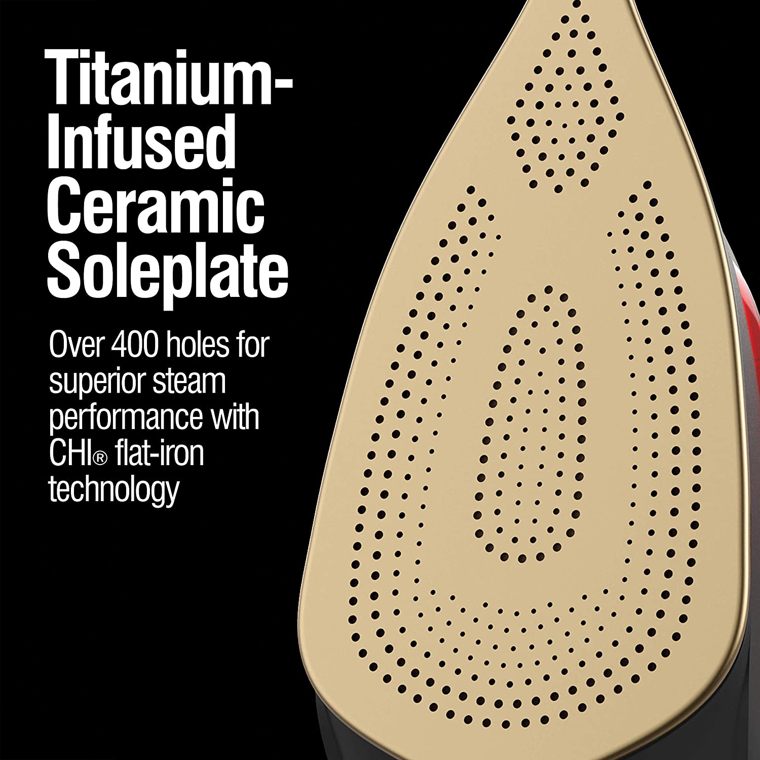 CHI Steam Iron for Clothes with Titanium Infused Ceramic Soleplate, 1700 Watts