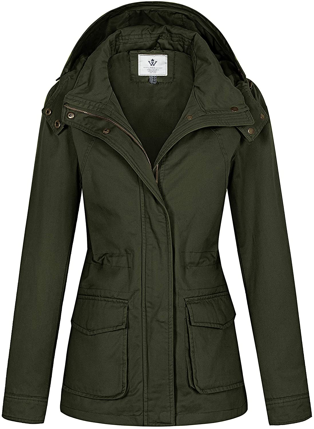 WenVen Women's Military Anorak Jacket Hoodie Lightweight Cotton Casual Coat - JOY2ESpree