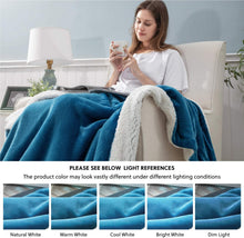 
                        
                          Load image into Gallery viewer, Bedsure Sherpa Fleece Blanket Throw Size Navy Lightweight Super Soft Cozy Luxury Bed Blanket Microfiber
                        
                      