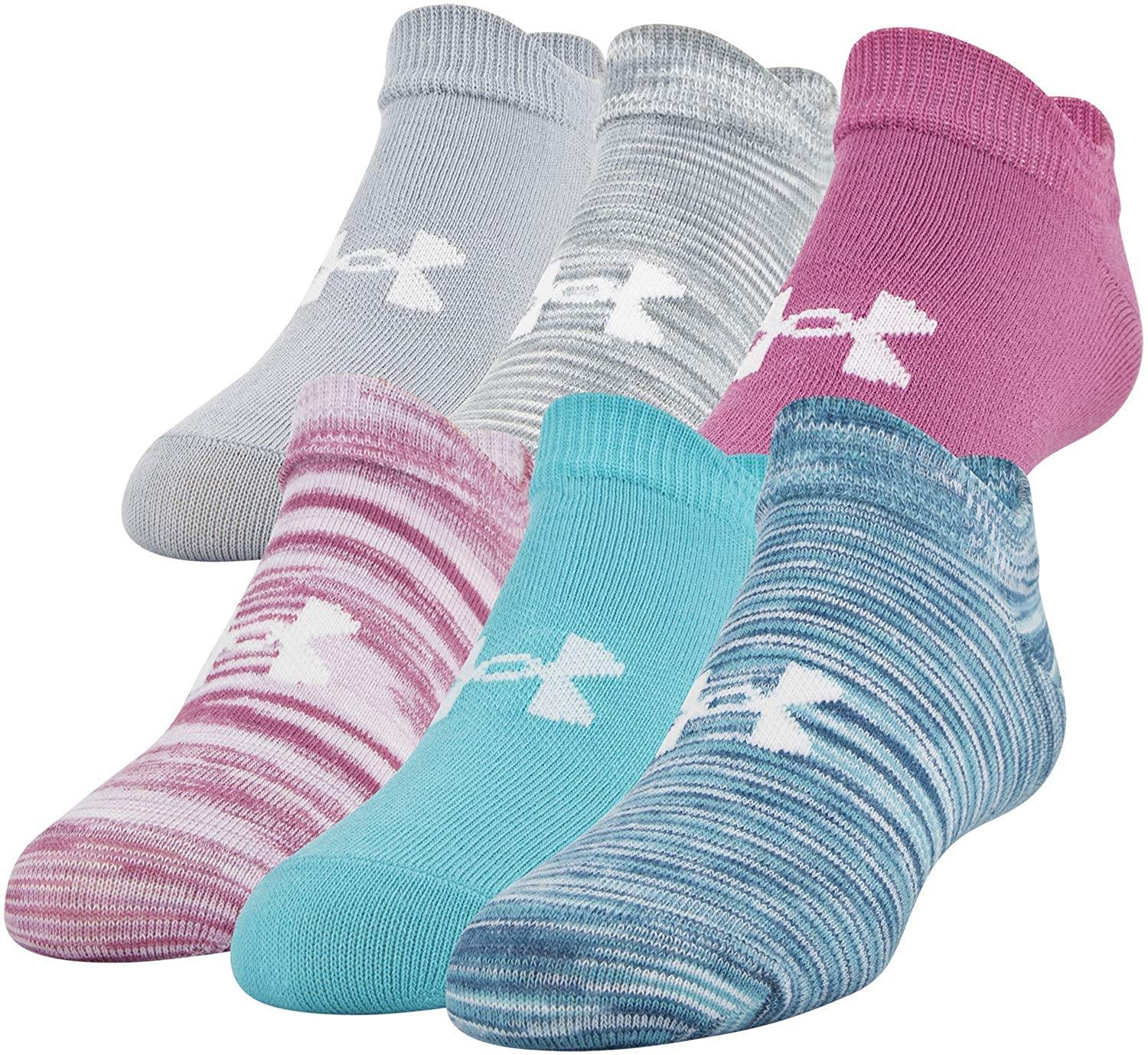 Under Armour Youth Essential 2.0 No Show Socks, 6-Pairs
