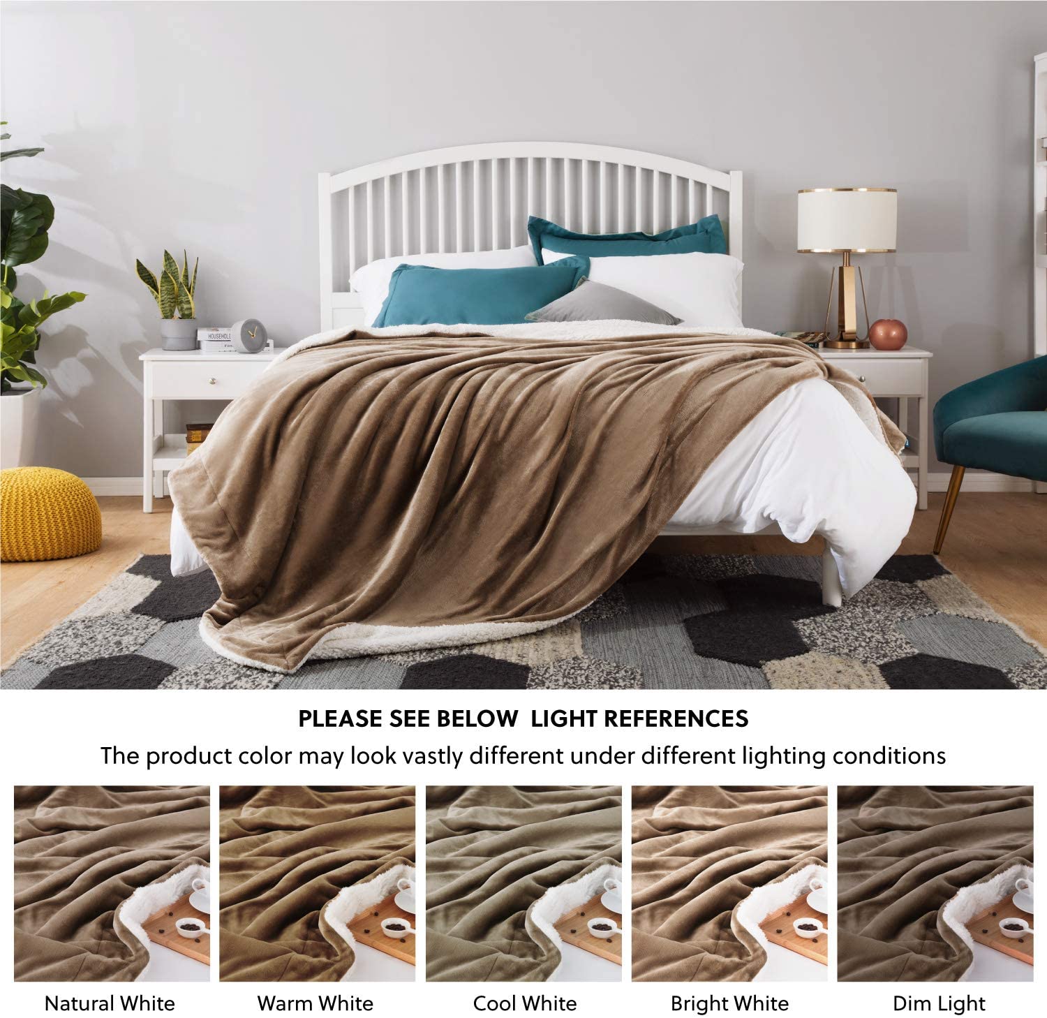 Bedsure Sherpa Fleece Blanket Throw Size Navy Lightweight Super Soft Cozy Luxury Bed Blanket Microfiber