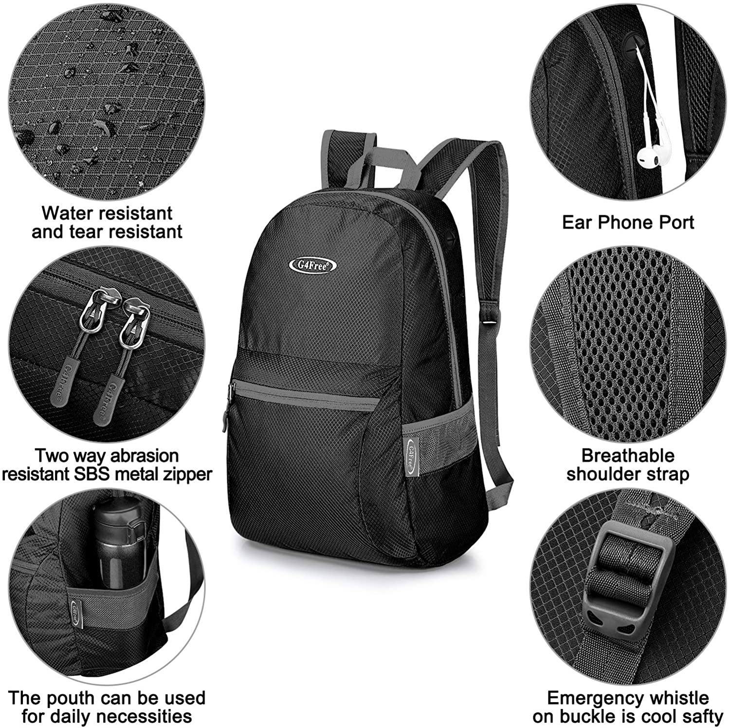 G4Free Ultra Lightweight Packable Backpack Travel Hiking Daypack Handy Foldable Water Resistant Camping Outdoor Backpack - JOY2ESpree