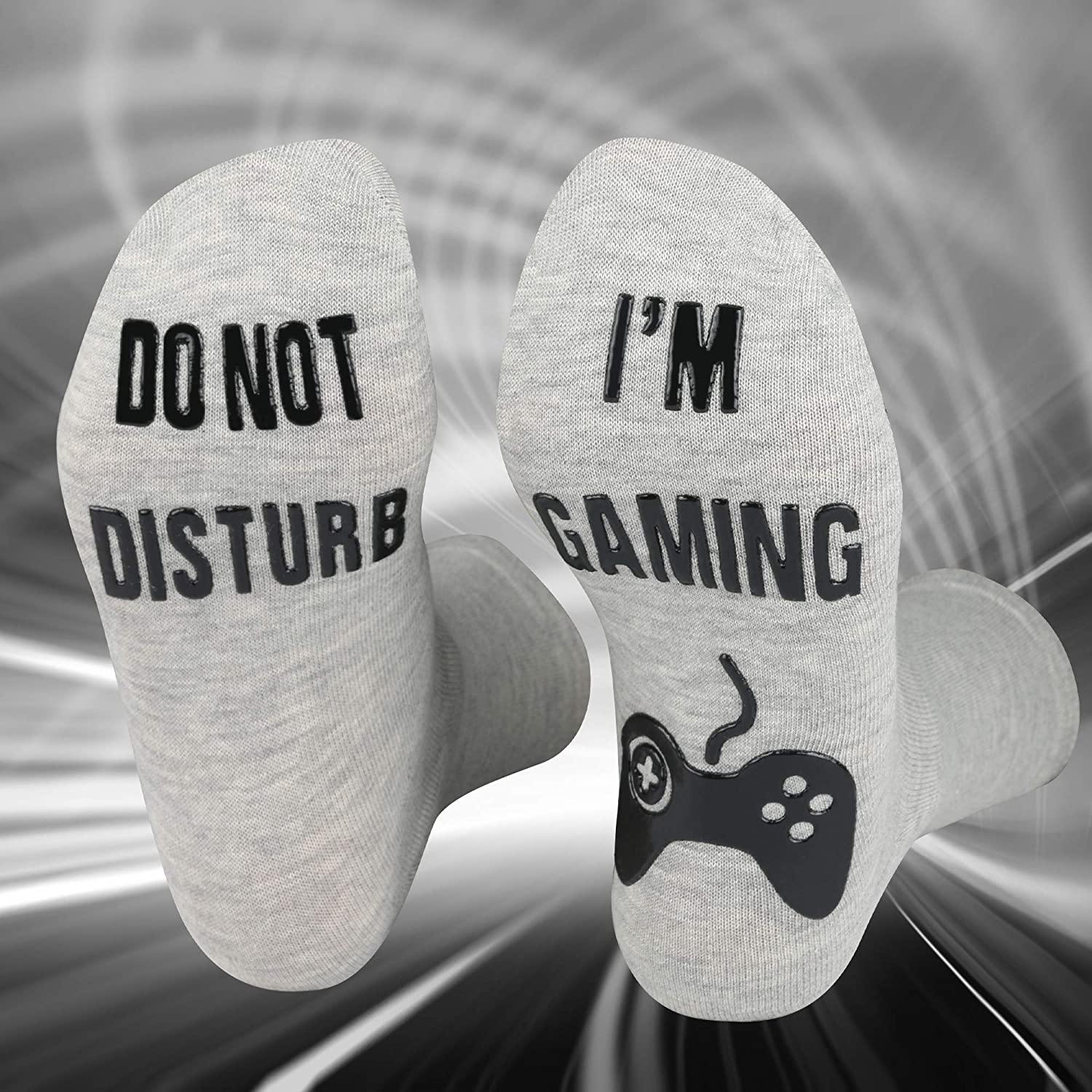 Do Not Disturb I'm Gaming Socks, Gaming Sock Funny Novelty Gift for Teen Boys Mens Gamer Kids Sons Husbands Boyfriends Women - JOY2ESpree