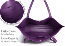 
                        
                          Load image into Gallery viewer, Minimalist Clean Cut Pebbled Faux Leather Tote Womens Shoulder Handbag
                        
                      