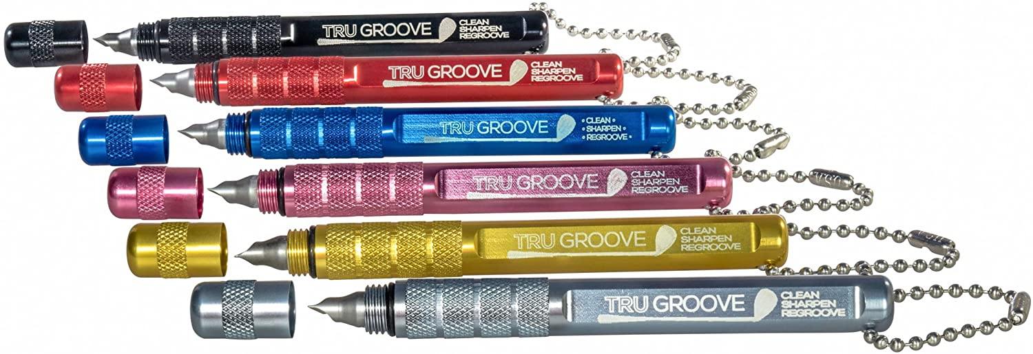 TruGroove Golf Club Groove Sharpener - Improved Backspin and Ball Control - Wedges and Irons - with 2 Free Color Matched Ball Markers - Made in USA - JOY2ESpree