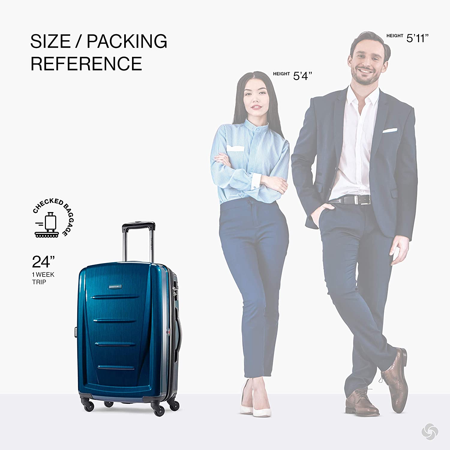 Samsonite Winfield 2 Hardside Expandable Luggage with Spinner Wheels, Charcoal, Checked-Large 28-Inch
