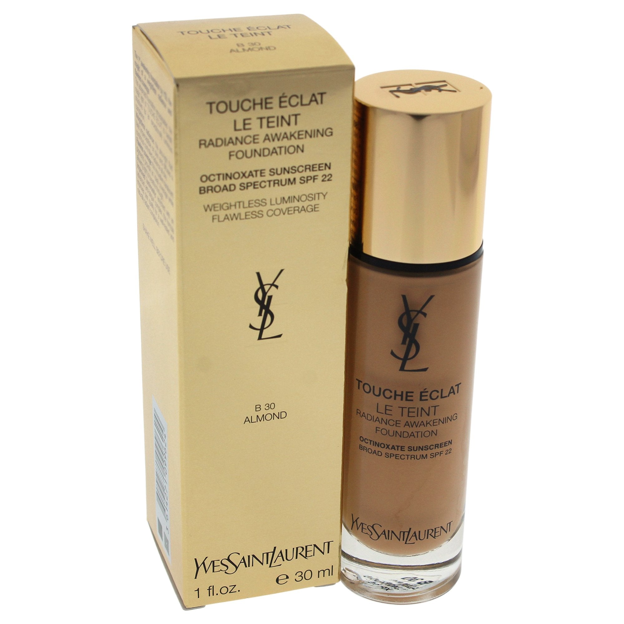 Yves Saint Laurent Le Teint Touche Eclat Radiance SPF 22 Awakening Foundation for Women, Almond, 1 Ounce
