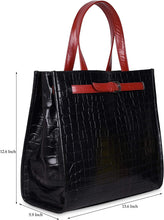 
                        
                          Load image into Gallery viewer, Antonio Valeria Emma Croco Print Leather Tote Bag For Women - JOY2ESpree
                        
                      