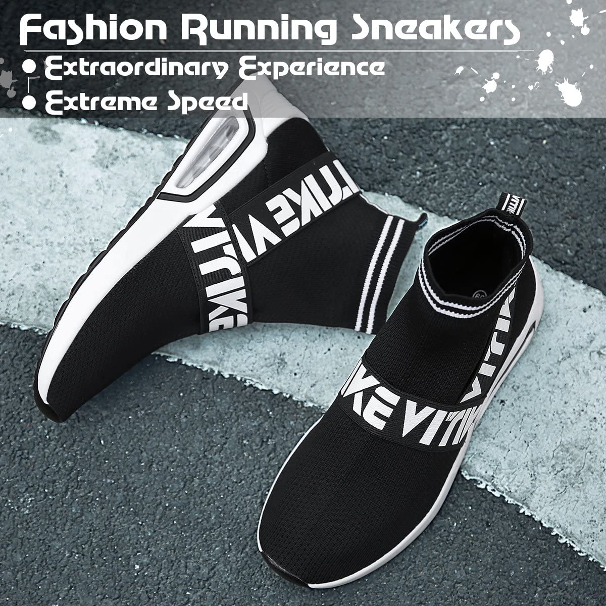 Women's Walking Shoes Running Shoes Socks Platform Fashion Mesh Sneakers Air Cushion Athletic Gym Casual Loafers Dance Hip-hop Shoes