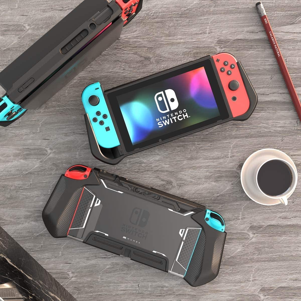 Mumba Dockable Case Compatible for Nintendo Switch, [Blade Series] TPU Grip Protective Cover Case with Ergonomic Design and Comfort Grip (Clear) - JOY2ESpree