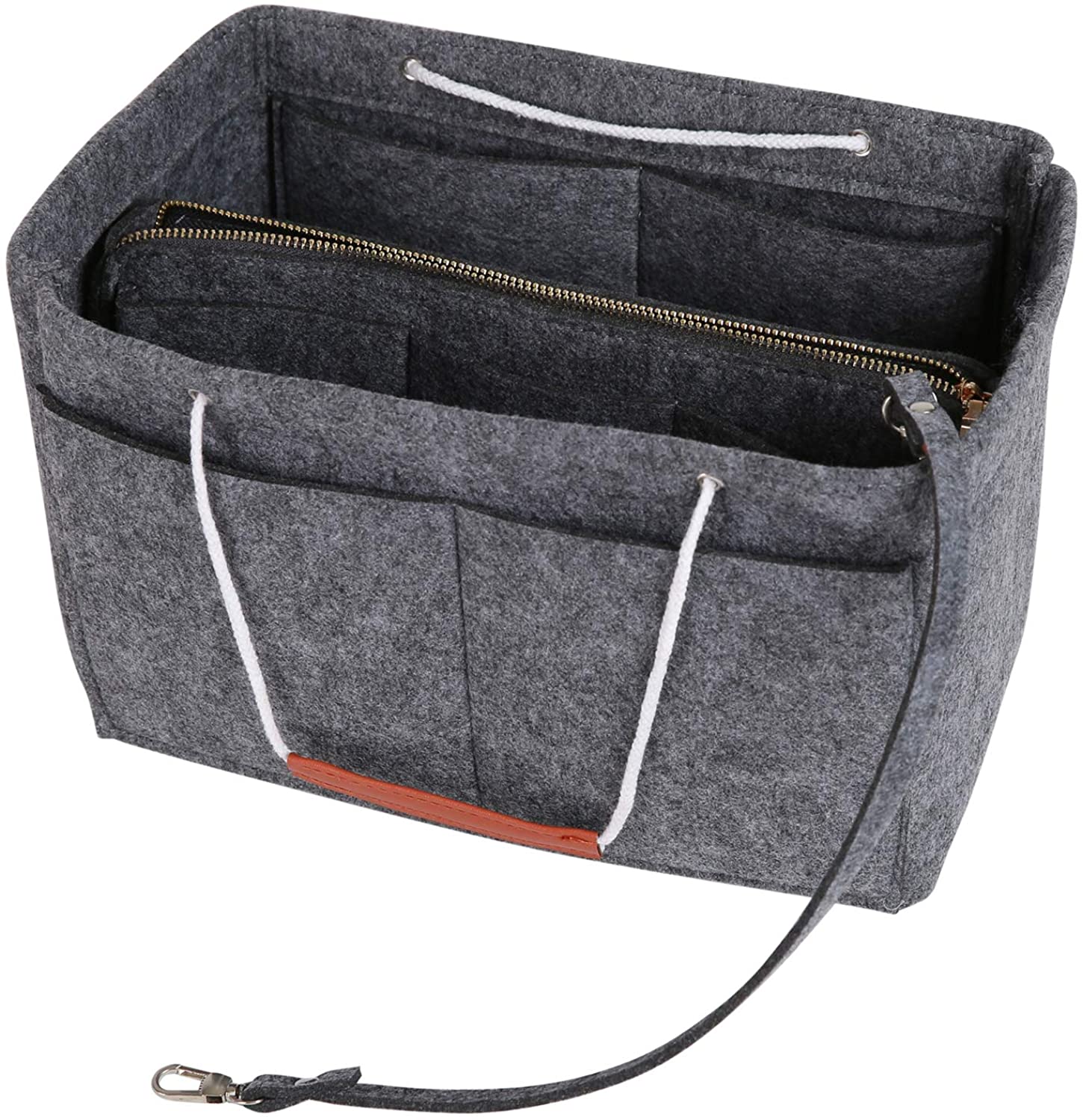 Purse Bag Organizer Insert with Lots of Different Size Spaces Divider Shaper for Speedy Shoulder Hobo Bag Keep Stuff Organized