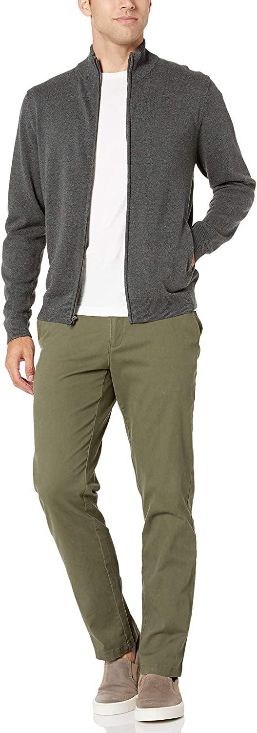 Amazon Essentials Men's Full-Zip Cotton Sweater