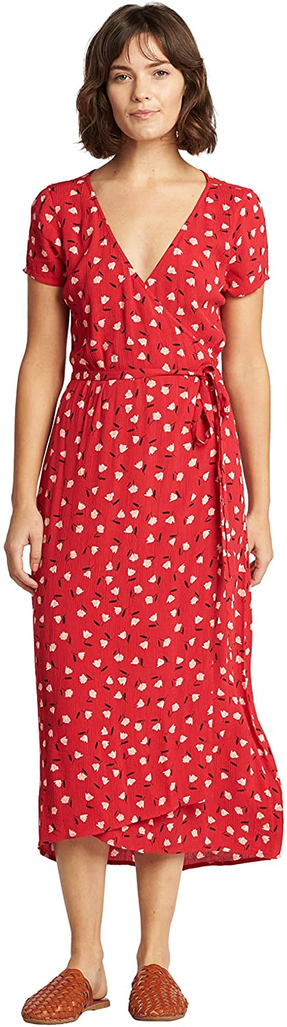 Billabong Women's Dress Wrap Front Mid Length