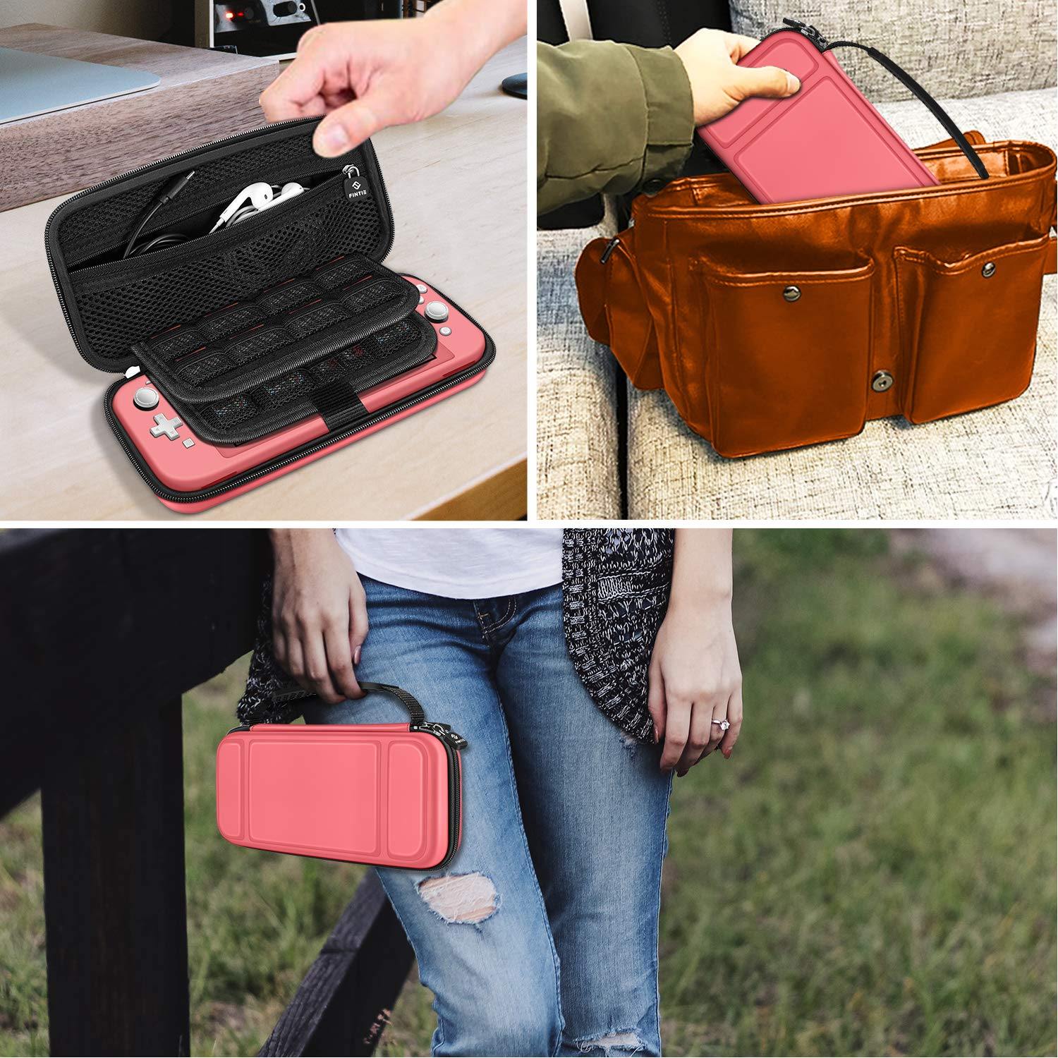 Fintie Carry Case for Nintendo Switch Lite 2019 - [Shockproof] Hard Shell Protective Cover Bag with 15 Game Card/2 Micro SD Card Slots - JOY2ESpree