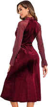 
                        
                          Load image into Gallery viewer, Velvet Formal Dress Lace Splicing Glitter Gowns
                        
                      