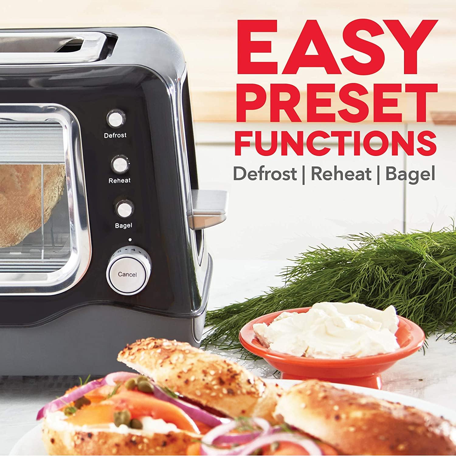 Dash Clear View Toaster: Extra Wide Slot Toaster with Stainless Steel Accents + See Through Window . - JOY2ESpree