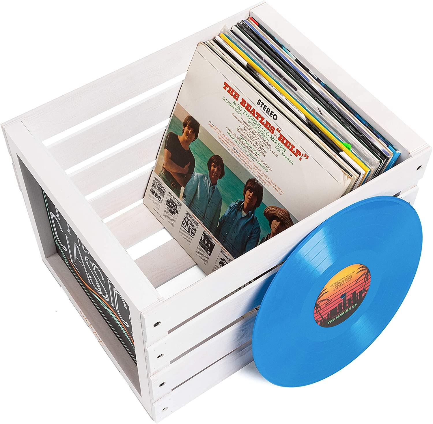 Chalkboard Vinyl Record Storage Crate (Snow White) - JOY2ESpree