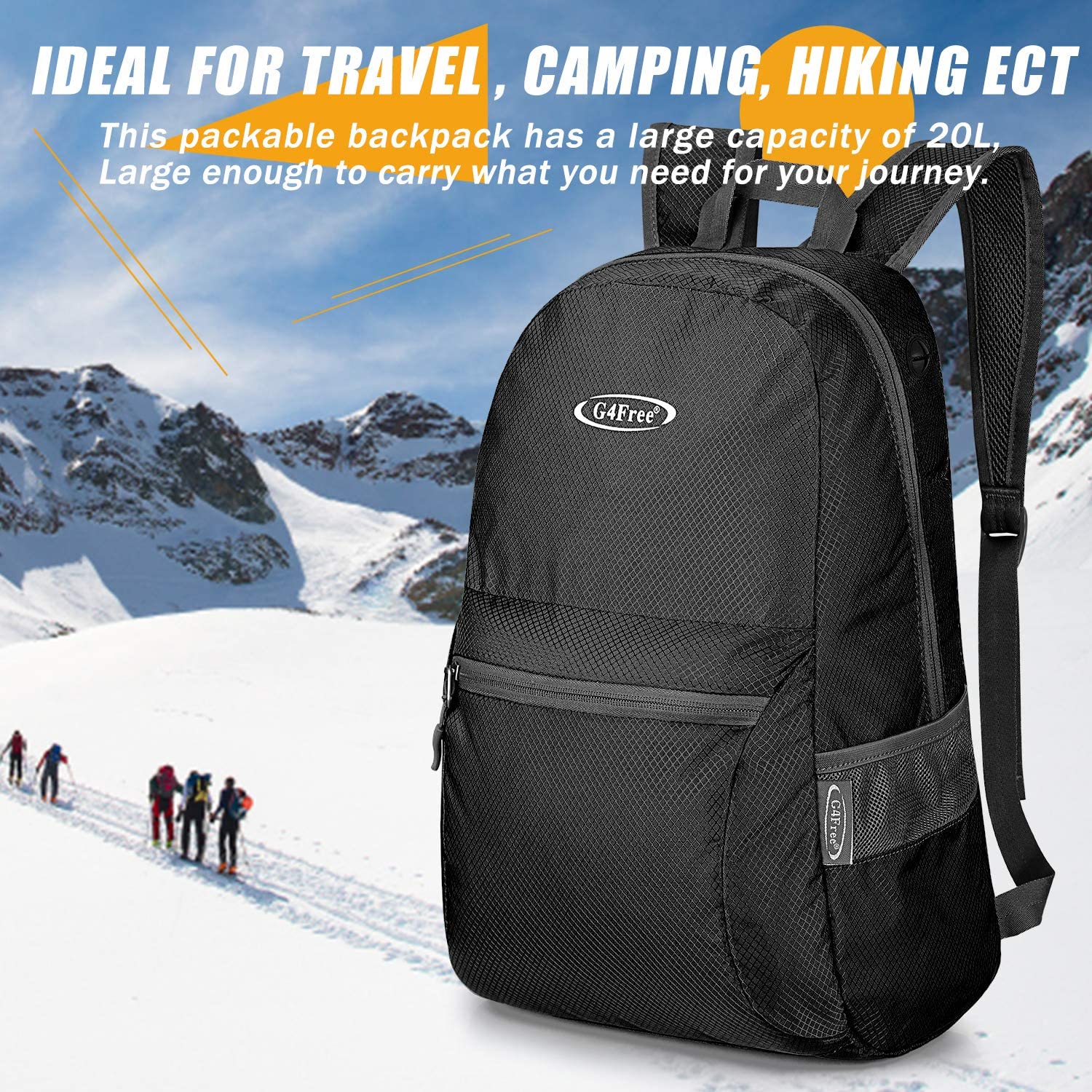 G4Free Ultra Lightweight Packable Backpack Travel Hiking Daypack Handy Foldable Water Resistant Camping Outdoor Backpack