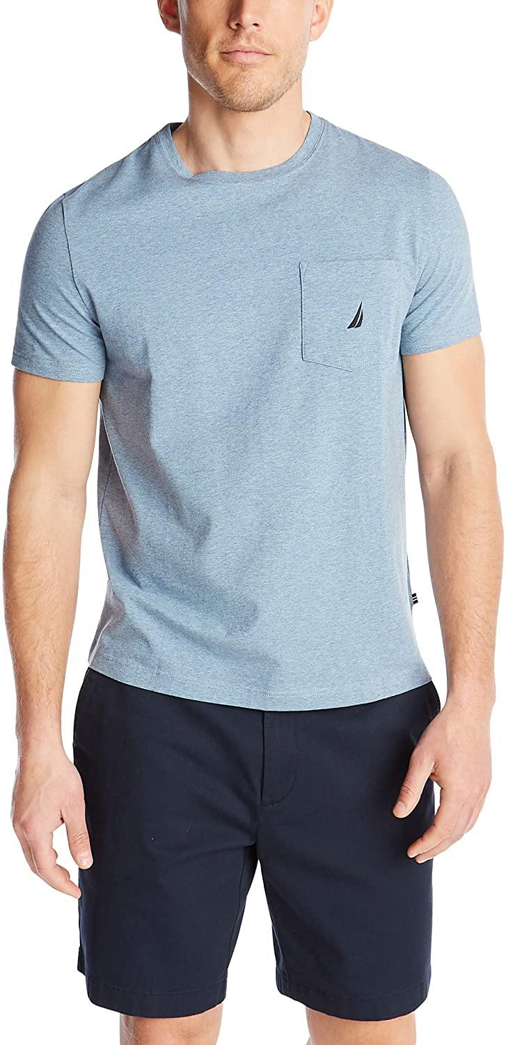 Nautica Men's Solid Crew Neck Short-Sleeve Pocket T-Shirt - JOY2ESpree