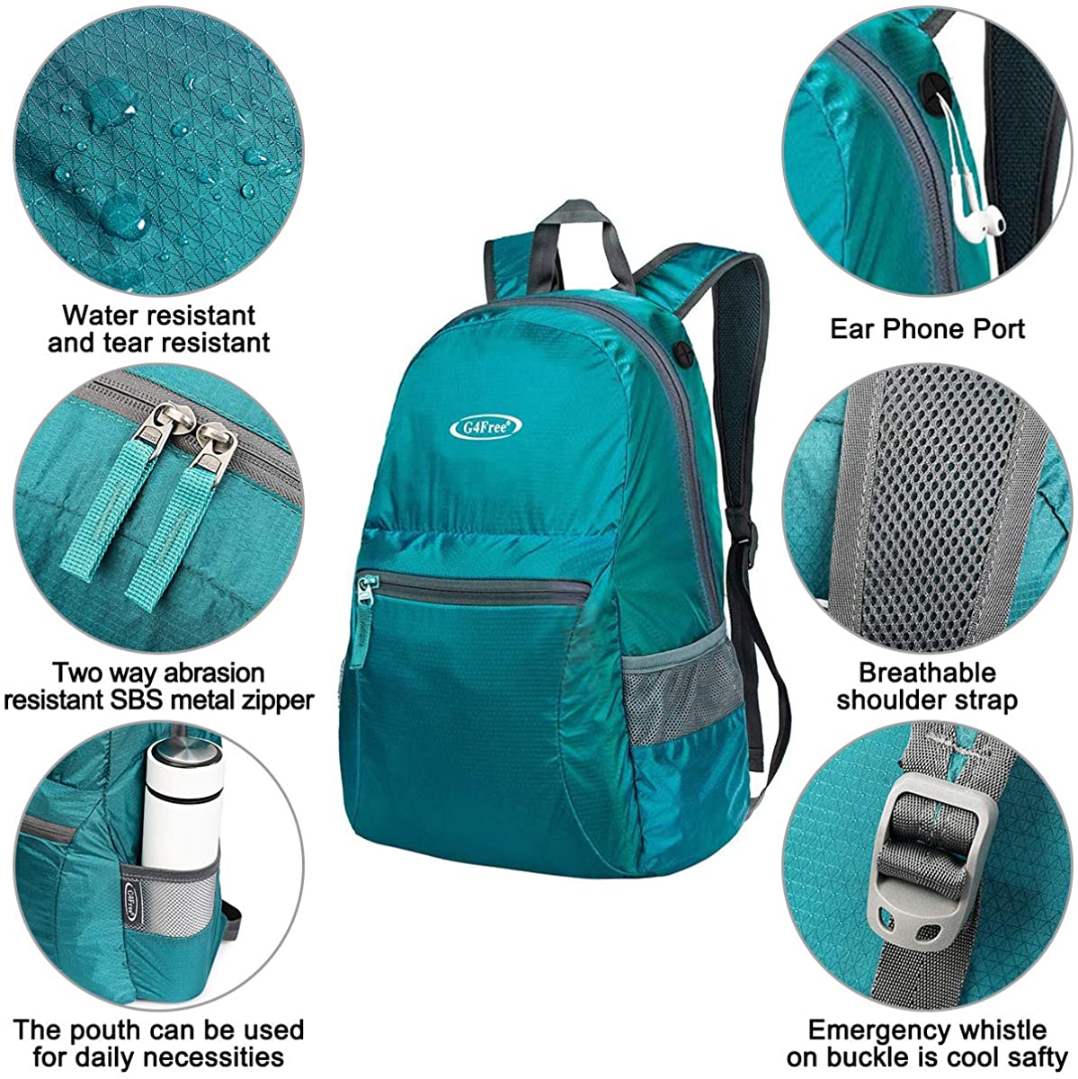G4Free Ultra Lightweight Packable Backpack Travel Hiking Daypack Handy Foldable Water Resistant Camping Outdoor Backpack