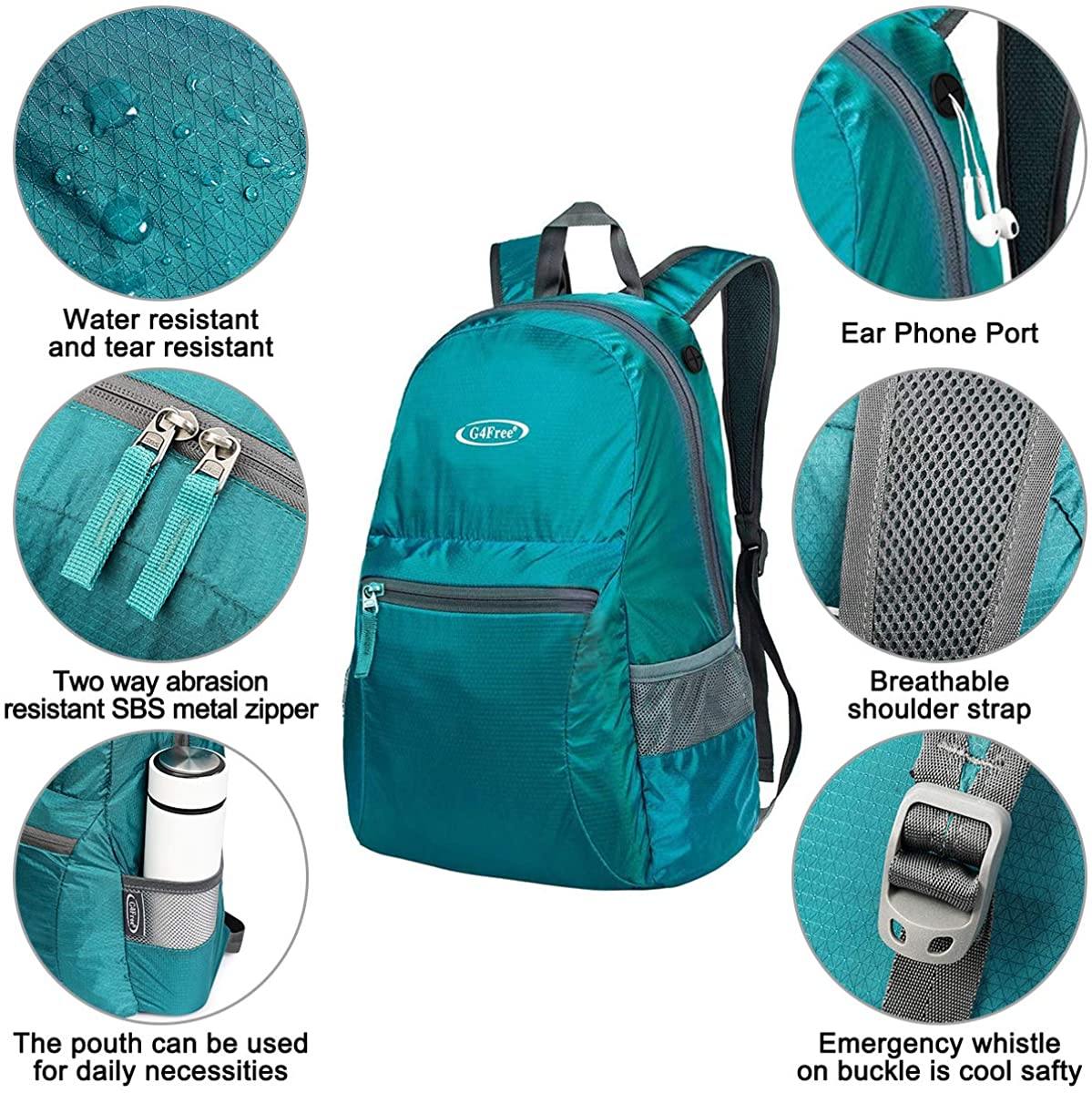 G4Free Ultra Lightweight Packable Backpack Travel Hiking Daypack Handy Foldable Water Resistant Camping Outdoor Backpack - JOY2ESpree