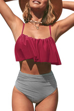 
                        
                          Muat gambar ke penampil Galeri, CUPSHE Women's High Waisted Falbala Bikini Set
                        
                      
