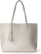 
                        
                          Load image into Gallery viewer, Minimalist Clean Cut Pebbled Faux Leather Tote Womens Shoulder Handbag
                        
                      