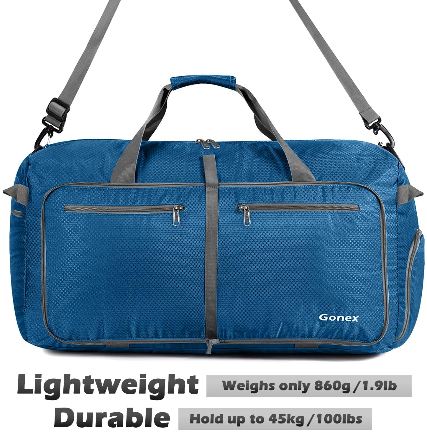 Gonex 150L Travel Duffel Bag Foldable Extra Large Duffle Bag XL Heavy Duty for Men Women for Luggage Shopping Gray