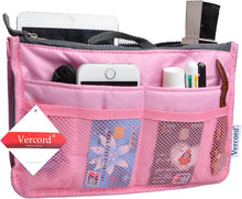 
                        
                          Load image into Gallery viewer, Vercord Purse Organizer Insert for Handbags Bag Organizers Inside Tote Pocketbook Women Nurse Nylon 13 Pockets Black Medium
                        
                      