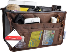
                        
                          Load image into Gallery viewer, Vercord Purse Organizer Insert for Handbags Bag Organizers Inside Tote Pocketbook Women Nurse Nylon 13 Pockets Black Medium
                        
                      