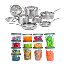
                        
                          Muat gambar ke penampil Galeri, Cuisinart MCP-12N MultiClad Pro 3-Ply Stainless Steel 12-Piece - JOY2ESpree
                        
                      