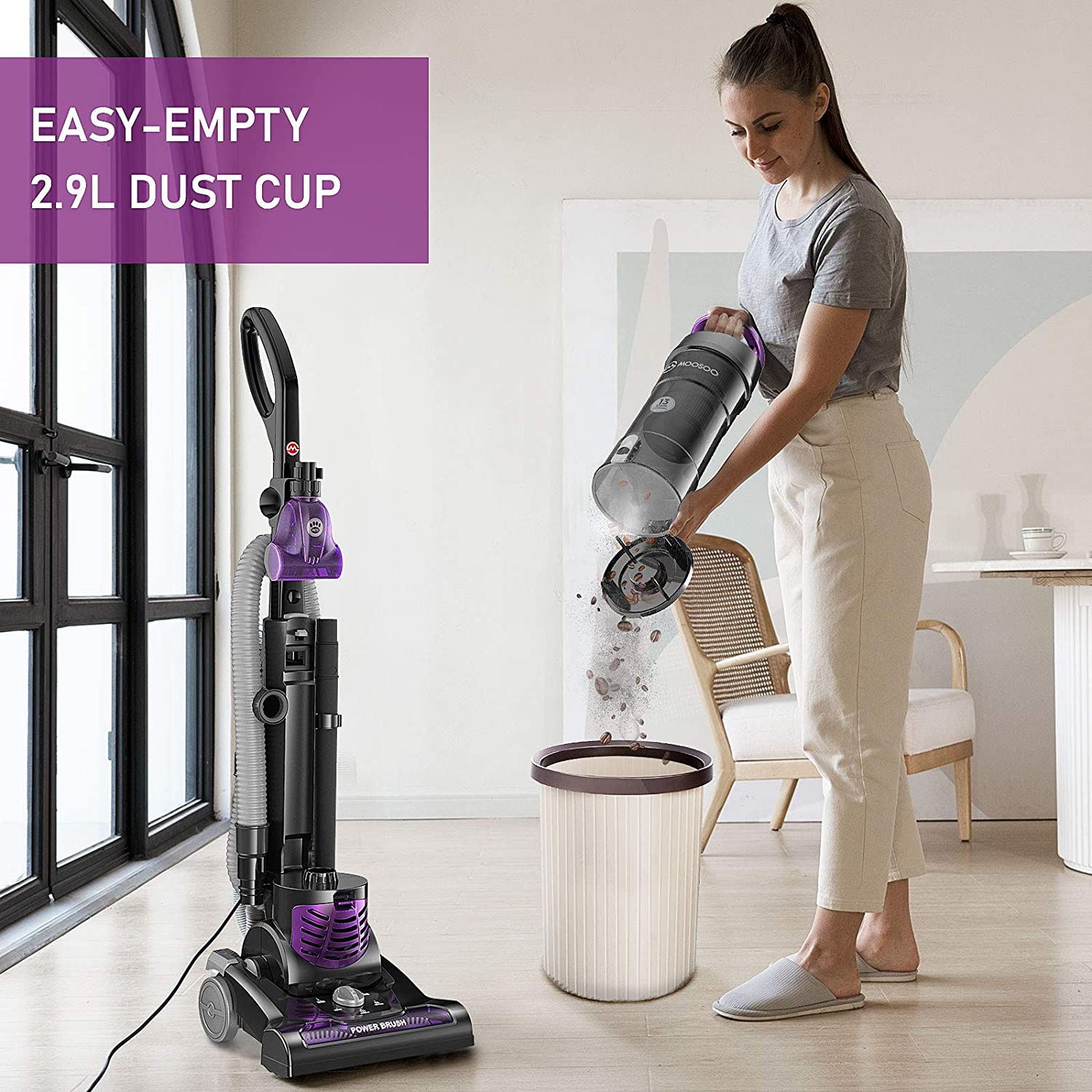 MOOSOO Powerful Pet Upright Vacuum Cleaner, 1400W Powerful Suction and HEPA Media Filtration - JOY2ESpree
