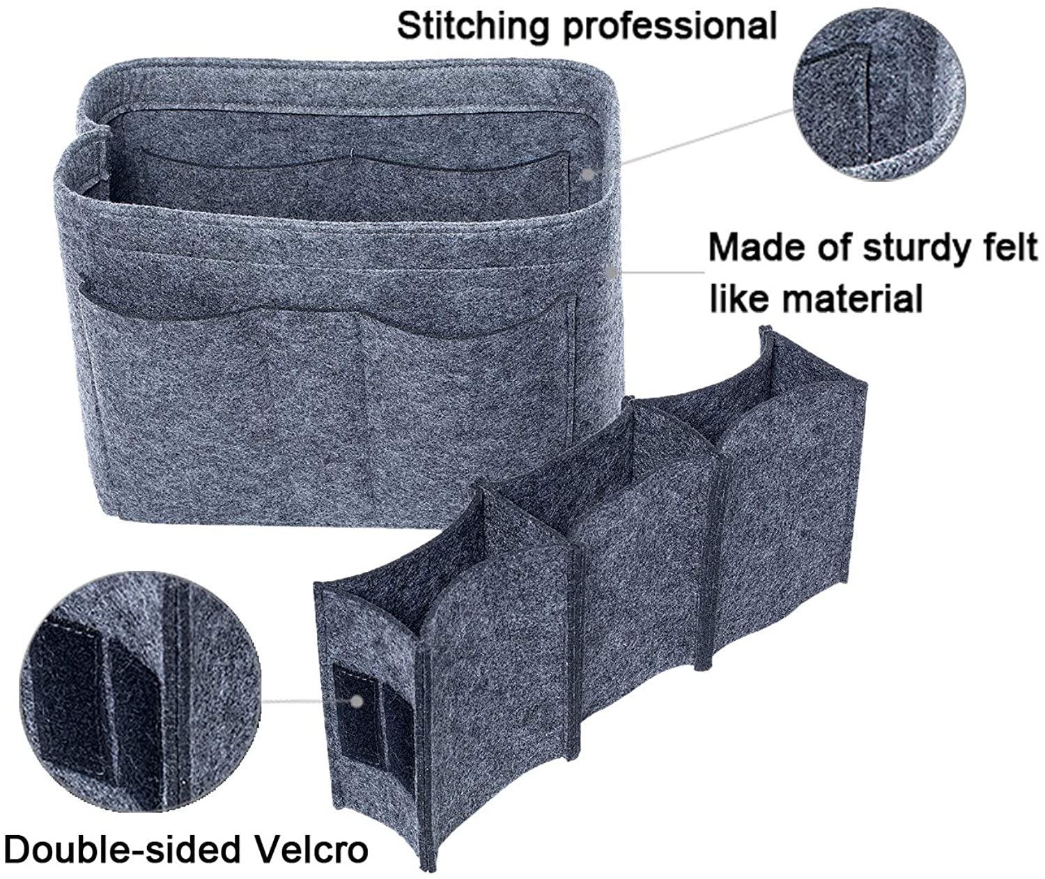 Purse Bag Organizer Insert with Lots of Different Size Spaces Divider Shaper for Speedy Shoulder Hobo Bag Keep Stuff Organized