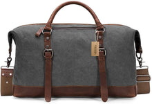 
                        
                          गैलरी व्यूवर में इमेज लोड करें, BAOSHA Canvas PU Leather Travel Tote Duffel Bag Carry on Bag Weekender Overnight Bag - JOY2ESpree
                        
                      