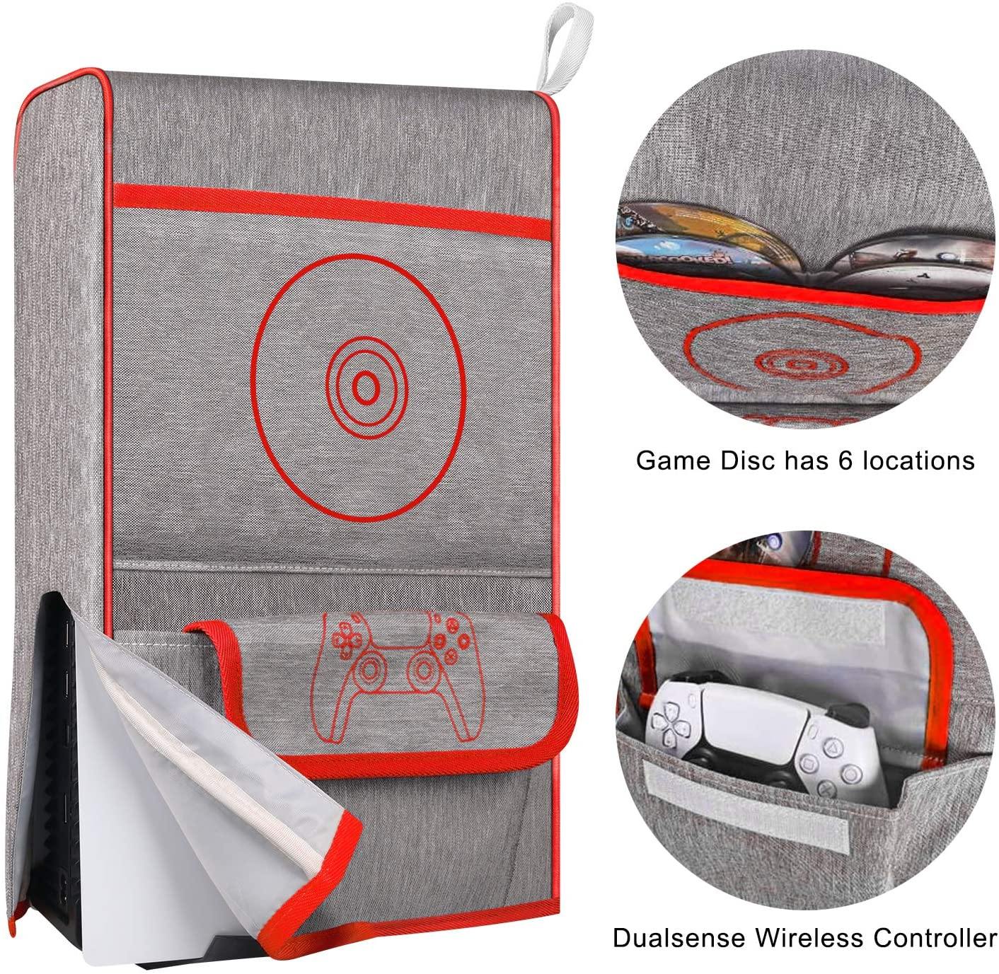 Esimen Sleeve Protective Case Dust Cover for PS5 Console /Playstation 5 Digital Edition ,PS5 Controller Cover Compatible with 12 Game Disc Pockets - JOY2ESpree