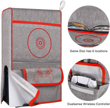 
                        
                          Load image into Gallery viewer, Esimen Sleeve Protective Case Dust Cover for PS5 Console /Playstation 5 Digital Edition ,PS5 Controller Cover Compatible with 12 Game Disc Pockets - JOY2ESpree
                        
                      
